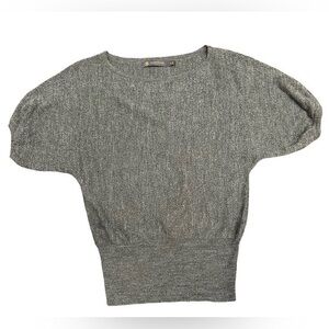 Outback Red Short Sleeve Sweater - Merino Wool Blend - Womens Size XS - Gray